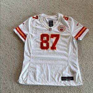 Nike White Chiefs #87 Jersey with Red and Gold Accents